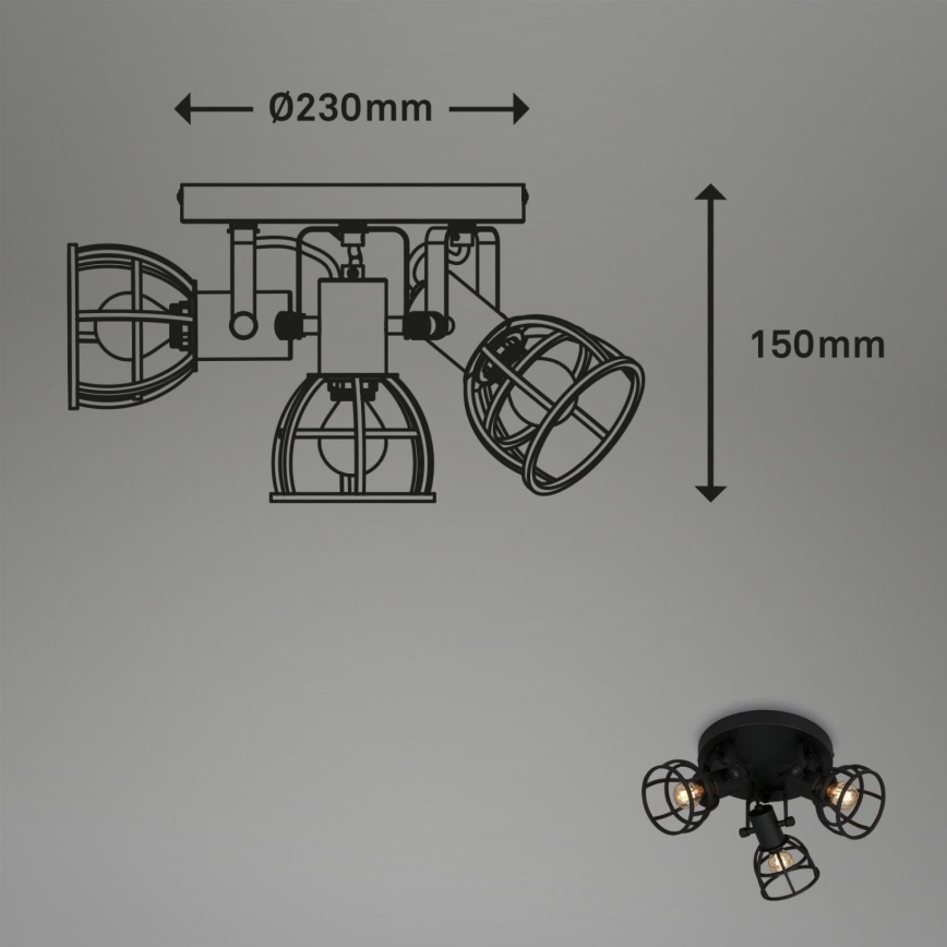 Briloner 2669-035 - Kohdevalo RETRO 3xE14/25W/230V