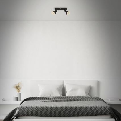 Briloner 2674-025 - Kohdevalo RETRO 2xE14/25W/230V musta