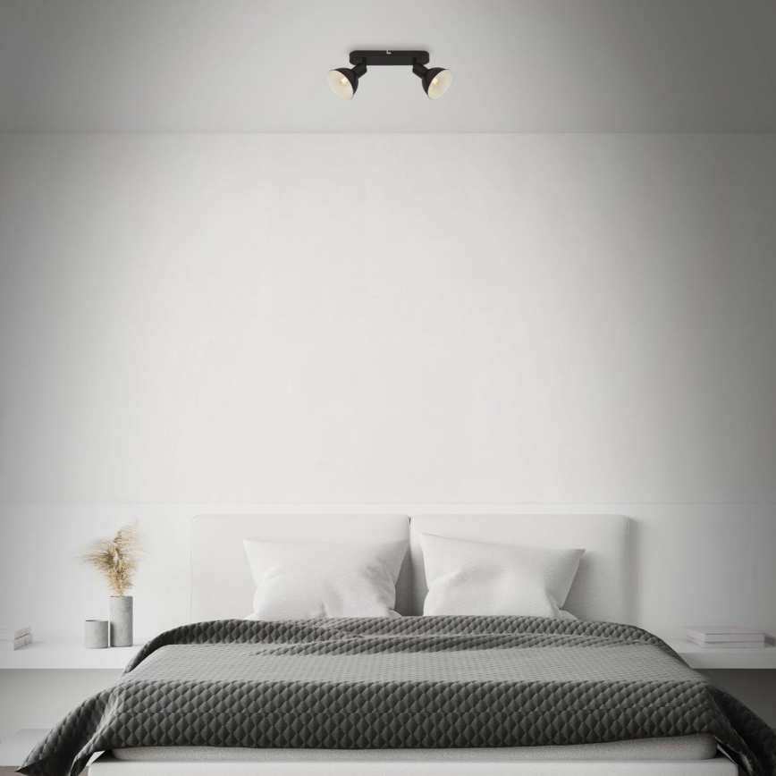 Briloner 2674-025 - Kohdevalo RETRO 2xE14/25W/230V musta