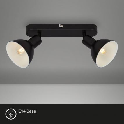 Briloner 2674-025 - Kohdevalo RETRO 2xE14/25W/230V musta