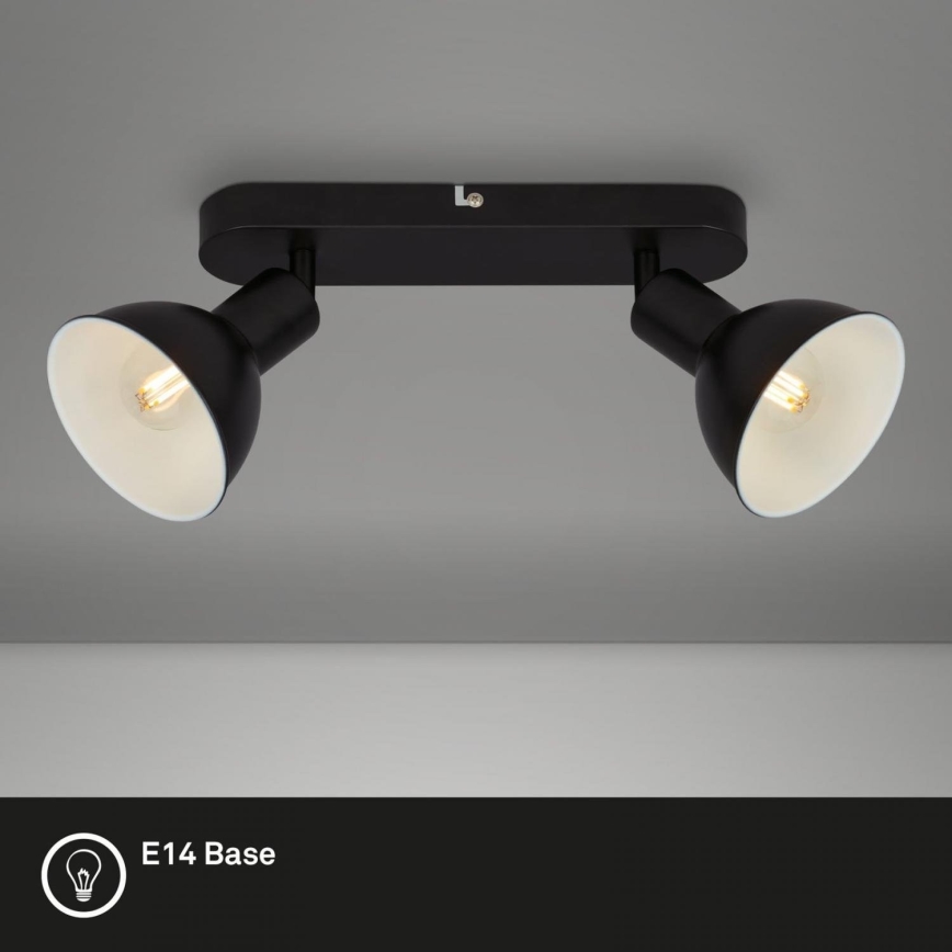 Briloner 2674-025 - Kohdevalo RETRO 2xE14/25W/230V musta