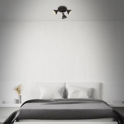 Briloner 2674-035 - Kohdevalo RETRO 3xE14/25W/230V musta