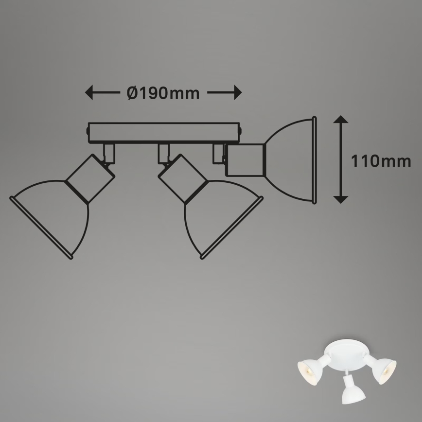 Briloner 2674-036 - Kohdevalo RETRO 3xE14/25W/230V valkoinen
