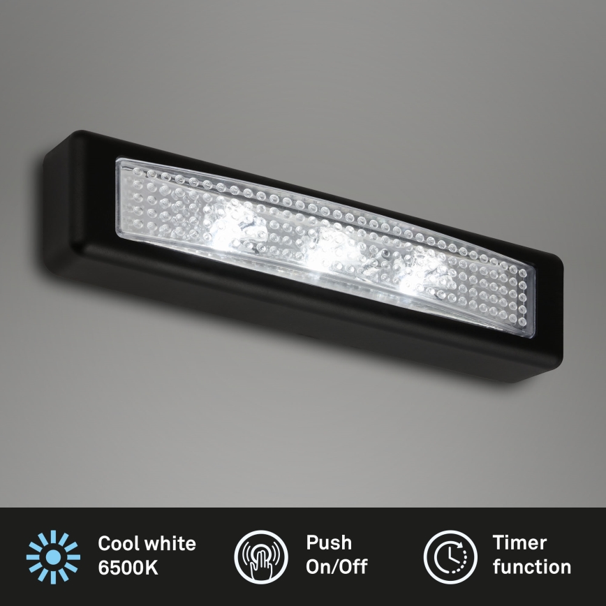 Briloner 2689-035 - LED Kosketussuuntavalo LERO LED/0,18W/3xAAA musta