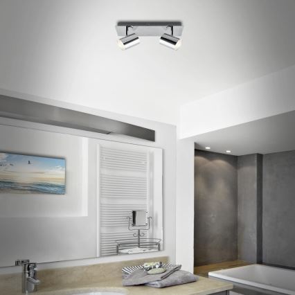 Briloner 2731-028 - Kylpyhuoneen kohdevalaisin BANYO 2xGU10/5W/230V IP44 kiiltävä kromipinta