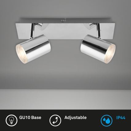 Briloner 2731-028 - Kylpyhuoneen kohdevalaisin BANYO 2xGU10/5W/230V IP44 kiiltävä kromipinta