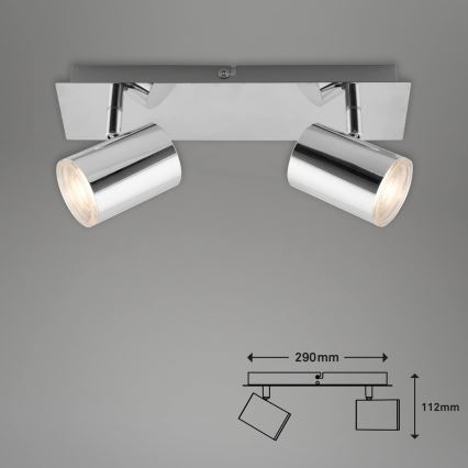 Briloner 2731-028 - Kylpyhuoneen kohdevalaisin BANYO 2xGU10/5W/230V IP44 kiiltävä kromipinta