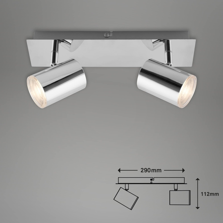 Briloner 2731-028 - Kylpyhuoneen kohdevalaisin BANYO 2xGU10/5W/230V IP44 kiiltävä kromipinta