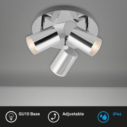 Briloner 2731-038 - CUP-kohdevalaisin 3xGU10/5W/230V kiiltävä kromi