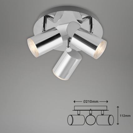Briloner 2731-038 - CUP-kohdevalaisin 3xGU10/5W/230V kiiltävä kromi