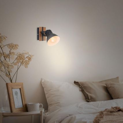 Briloner 2742-015 - Seinäkohdevalo RETRO 1xE27/25W/230V musta