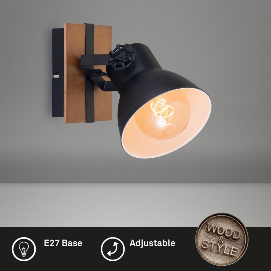 Briloner 2742-015 - Seinäkohdevalo RETRO 1xE27/25W/230V musta