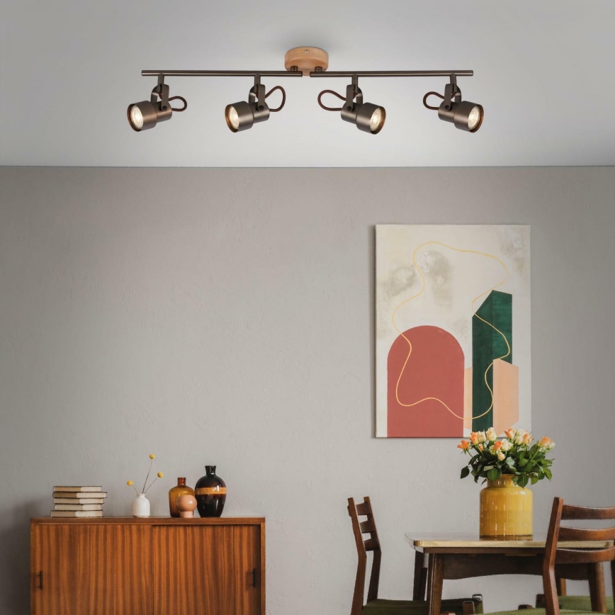 Briloner 2872-045 - LED-kohdevalaisin TAHUN 4xGU10/5W/230V 3000K ruskea