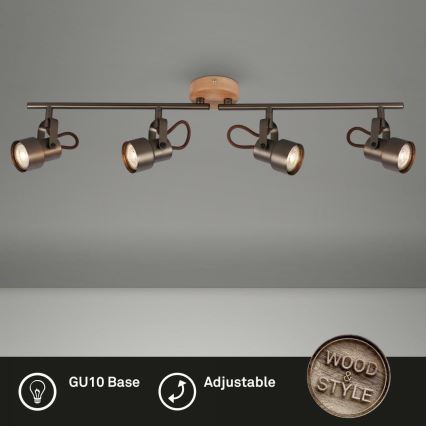 Briloner 2872-045 - LED-kohdevalaisin TAHUN 4xGU10/5W/230V 3000K ruskea