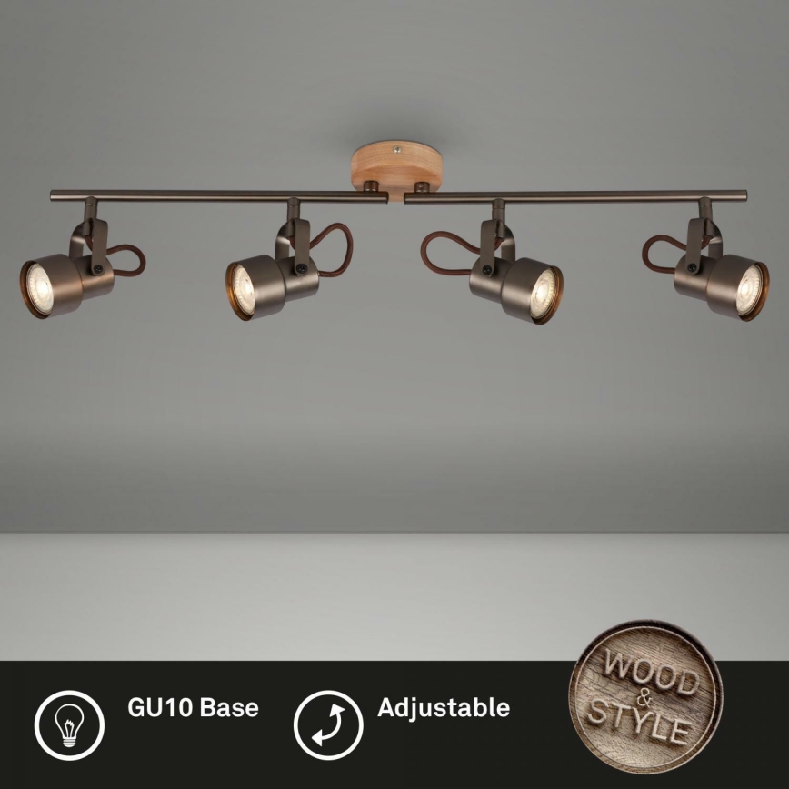 Briloner 2872-045 - LED-kohdevalaisin TAHUN 4xGU10/5W/230V 3000K ruskea