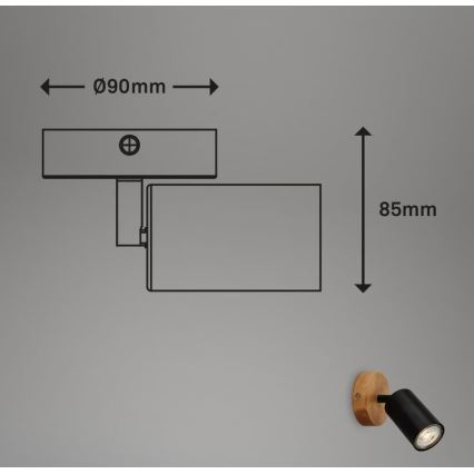 Briloner 2922-015 - Seinäkohdevalo SPOT 1xGU10/9W/230V
