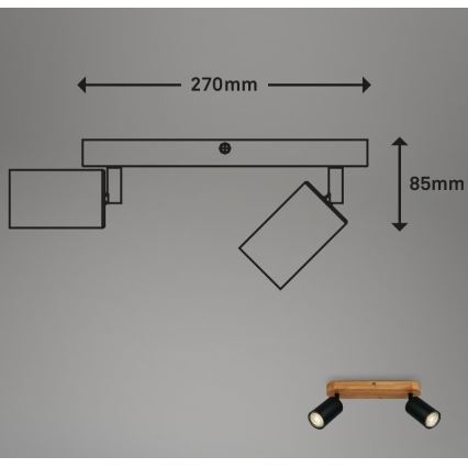 Briloner 2922-025 - Kohdevalo SPOT 2xGU10/9W/230V
