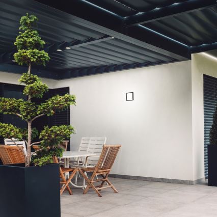 Briloner 3010-015 - LED Kattovalo LED/8W/230V 19x19 cm musta IP44