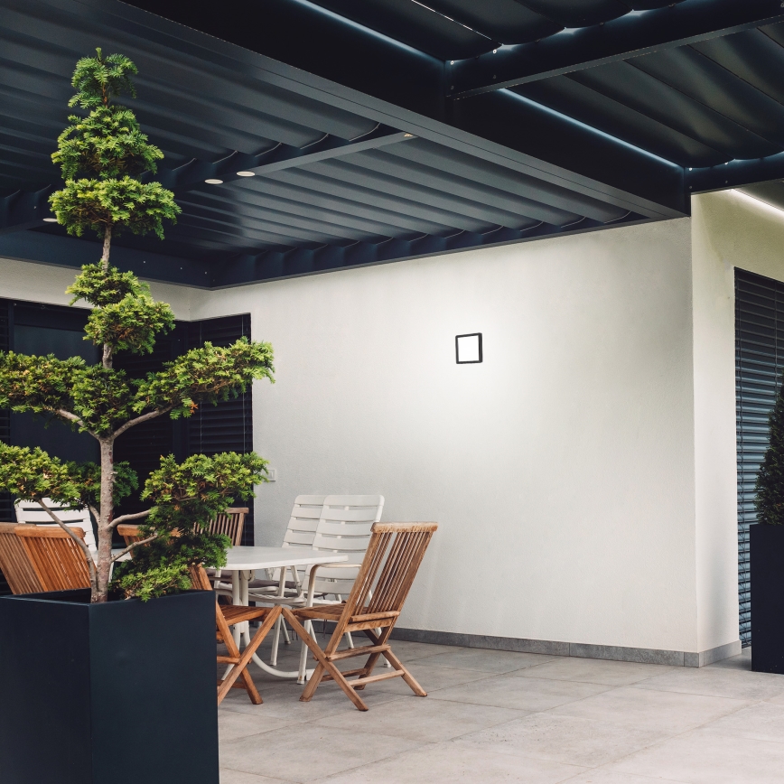 Briloner 3010-015 - LED Kattovalo LED/8W/230V 19x19 cm musta IP44