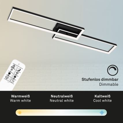 Briloner 3013-015 - LED-himmennyskattokruunu FRAME LED/40W/230V 2700-6500K + kauko-ohjaus