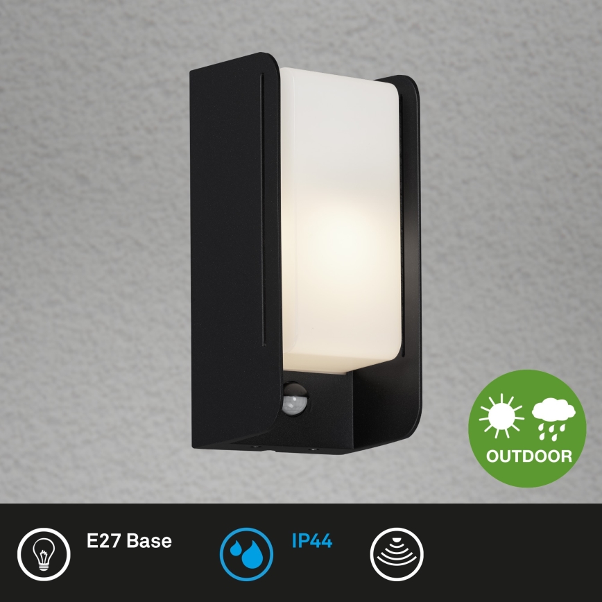 Briloner 3017-015 - Ulkoseinävalaisin anturilla 1xE27/12W/230V IP44