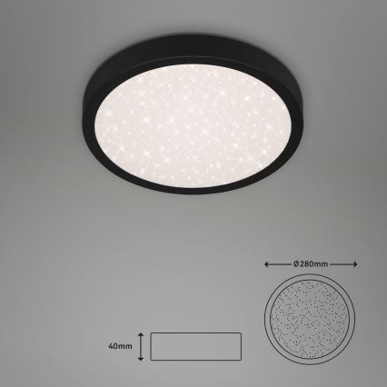 Briloner 3048-015 - LED Kattovalo RUNA LED/18W/230V musta