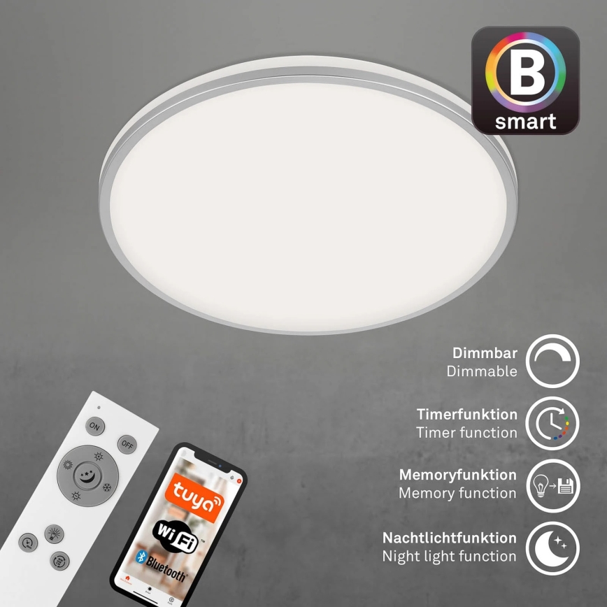 Briloner 3065-014 - himmennettävä LED-kattovalaisin IVY LED/42W/230V Wi-Fi Tuya, halkaisija 49 cm + kaukosäädin
