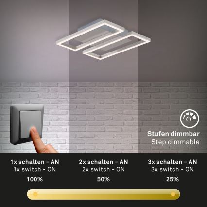 Briloner 3107-012 - Himmennettävä LED-kattovalaisin FRAME 2xLED/7,25W/230V