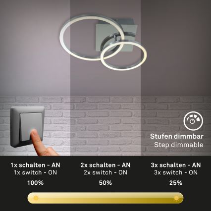 Briloner 3110-018 - LED Himmennettävä kattovalo FRAMES LED/16W/230V