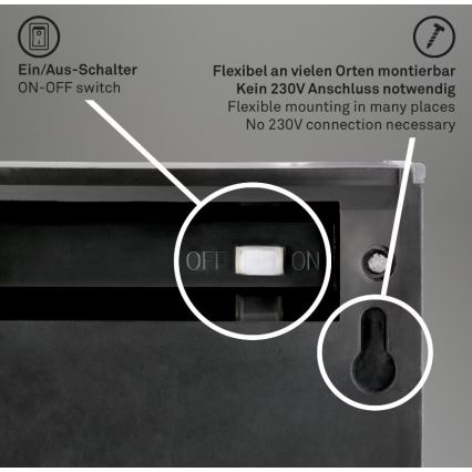 Briloner 3133015 - LED-aurinkoseinävalaisin LED/2W/3,7V IP44 3000K 300 mAh