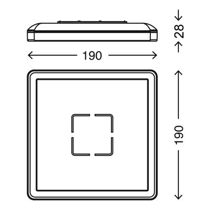 Briloner 3174-015 - LED Kattovalo FREE LED/12W/230V 19x19 cm