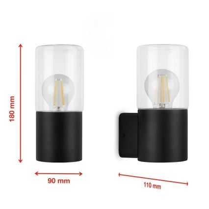 Briloner 320505TF - Ulkoseinävalaisin 1xE27/12W/230V IP44 musta