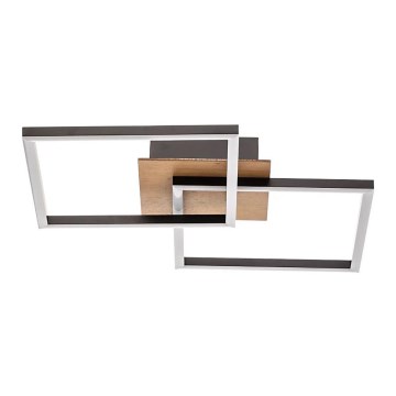 Briloner 3210-014 - Himmennettävä LED-kattovalaisin FRAME 2xLED/11W/230V ruskea