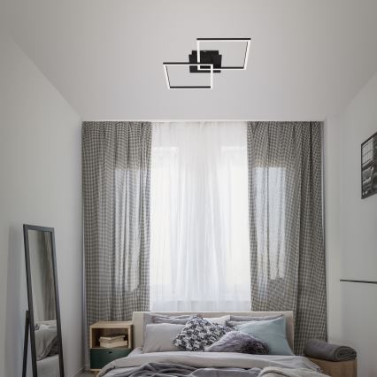 Briloner 3210-015 - LED himmennettävä kattovalaisin FRAME 2xLED/11W/230V musta