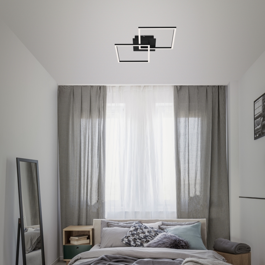 Briloner 3210-015 - LED himmennettävä kattovalaisin FRAME 2xLED/11W/230V musta