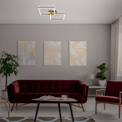 Briloner 3210-017 - LED himmennettävä kattovalaisin FRAME 2xLED/11W/230V kulta