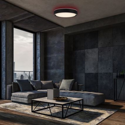Briloner 3227-015 - LED RGB himmennettävä kattovalaisin sensorilla TALENA LED/24W/230V musta + kaukosäädin