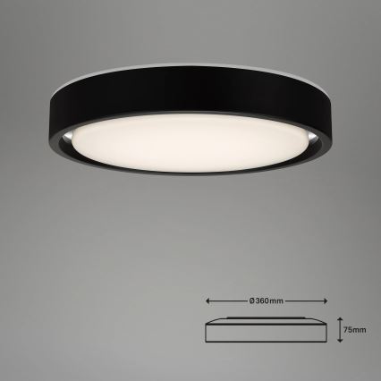 Briloner 3227-015 - LED RGB himmennettävä kattovalaisin sensorilla TALENA LED/24W/230V musta + kaukosäädin