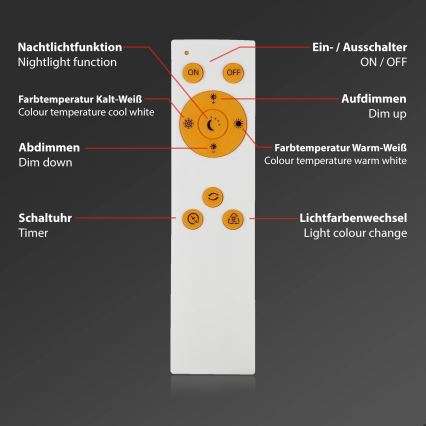 Briloner 3373-016 - LED-himmennettävä kattovalaisin STARRY LED/15W/230V 3000-6500K halkaisija 28 cm valkoinen + kaukosäädin