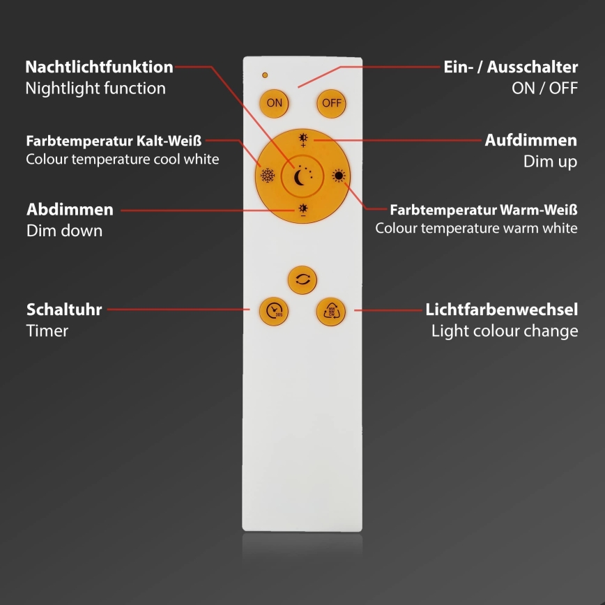 Briloner 3373-016 - LED-himmennettävä kattovalaisin STARRY LED/15W/230V 3000-6500K halkaisija 28 cm valkoinen + kaukosäädin