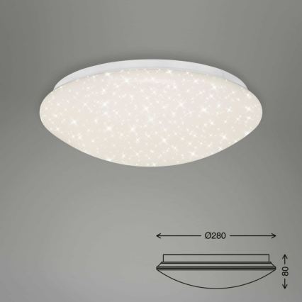 Briloner 3373-016 - LED-himmennettävä kattovalaisin STARRY LED/15W/230V 3000-6500K halkaisija 28 cm valkoinen + kaukosäädin