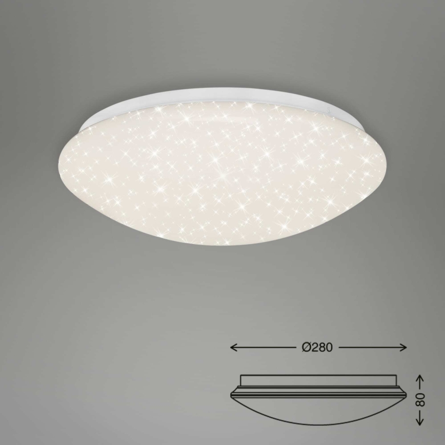 Briloner 3373-016 - LED-himmennettävä kattovalaisin STARRY LED/15W/230V 3000-6500K halkaisija 28 cm valkoinen + kaukosäädin