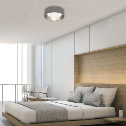 Briloner 3482014 - LED Kattovalaisin MAILA STARRY LED/12W/230V harmaa/hopea