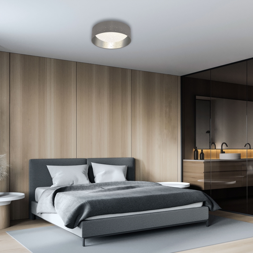 Briloner 3482014 - LED Kattovalaisin MAILA STARRY LED/12W/230V harmaa/hopea