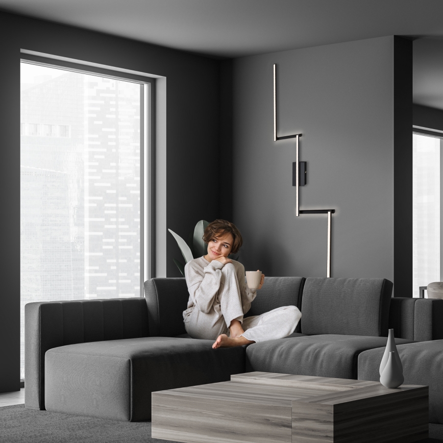 Briloner 3501-015 - Kiinteä LED-kattokruunu STAFF 5xLED/4,8W/230V musta