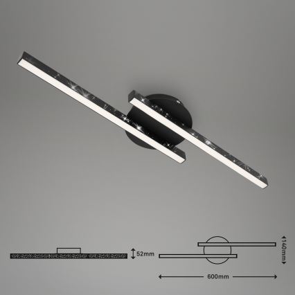 Briloner 3517-025 - LED Pinta-asennettava kattokruunu REY 2xLED/6W/230V musta