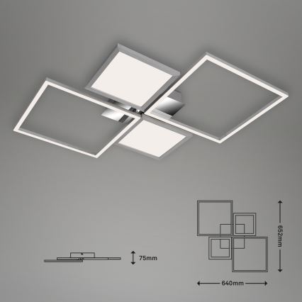 Briloner 3530-018 - LED-himmennyskattokruunu FRAME LED/40W/230V 3000-6500K + kauko-ohjaus