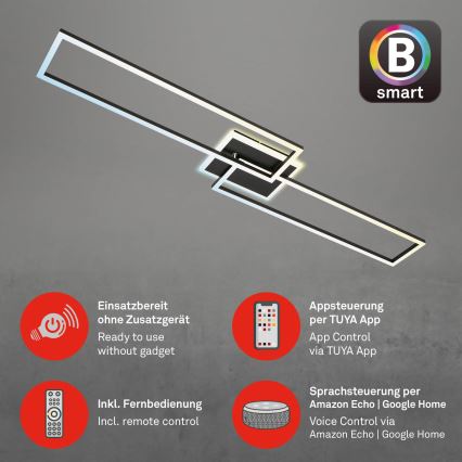 Briloner 3538-015 - Himmennettävä LED-kattokruunu FRAME 2xLED/20W/230V 2700-6500K Wi-Fi Tuya + kauko-ohjaus