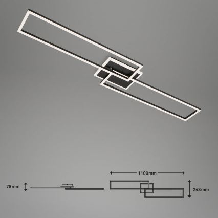 Briloner 3538-015 - Himmennettävä LED-kattokruunu FRAME 2xLED/20W/230V 2700-6500K Wi-Fi Tuya + kauko-ohjaus