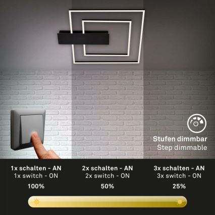 Briloner 3545-015 - Himmennettävä LED-kattovalaisin NICO LED/25W/230V musta